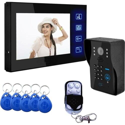 Yobang Security freeship 7inch monitor Video Intercom System RFID Password Keypad Doorbell Camera with hands-free access control