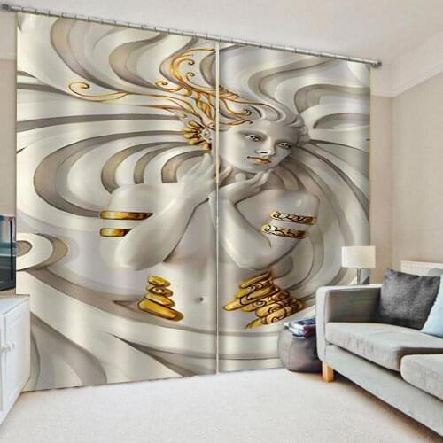 Custom white relief beauty curtains 3D Window Curtain For Living Room Bedroom Drapes Cortinas Customized size 3d curtains