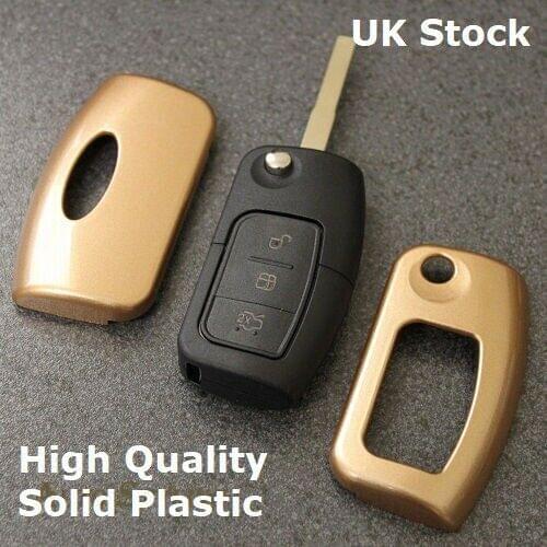 Gold Key Cover Case for Ford Remote Protector Flip Fob Hull 2 3 Button 43gg
