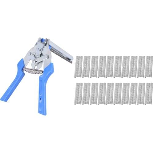 1pc Hog Ring Plier Tool and 600pcs M Clips Chicken Mesh Cage Wire Fencing Crimping Solder Joint Welding Repair Hand Tools