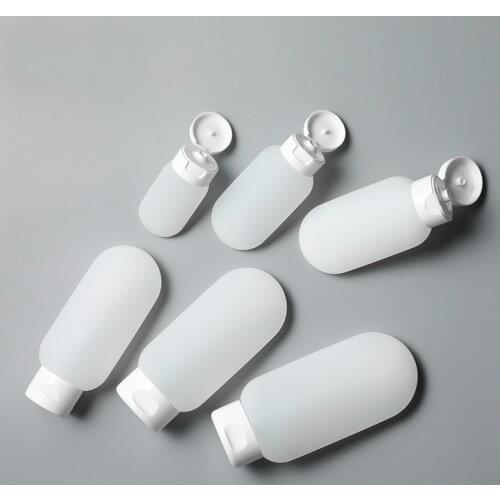 1pc Portable Flexible Easy To Squeeze Silicone Travel Bottle Facial Bath Bottle Container Leak-proof Transparent Frosted 6 Sizes