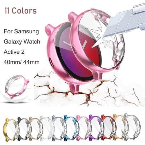 11 Colors Protective Case for Samsung Galaxy Watch Active 2 40mm 44mm Ultra-thin Soft Silicone HD Full Screen Protection Cover
