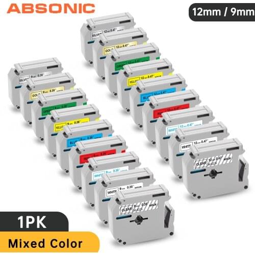 1PK 9mm/12mm M-K231 MK231 M-K 231 Compatible for Brother P-touch M Type Label Tape M-K131 MK-221 Brother Label Printer Ribbon