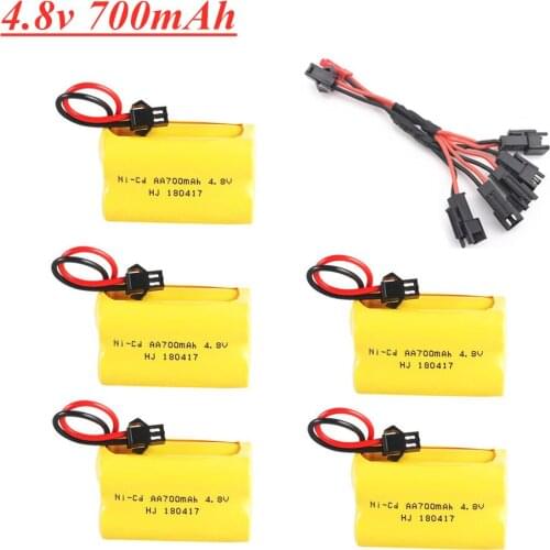 4.8v 700mAh Rechargeable Battery Ni-CD AA 4.8v bateria and charger set for RC Toys Boats Cars Gun Train Truck Model