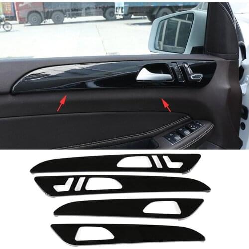 4*Gloss Black Door Panel Handle Trim For Mercedes Benz ML GLE 12-19 GL GLS 13-19