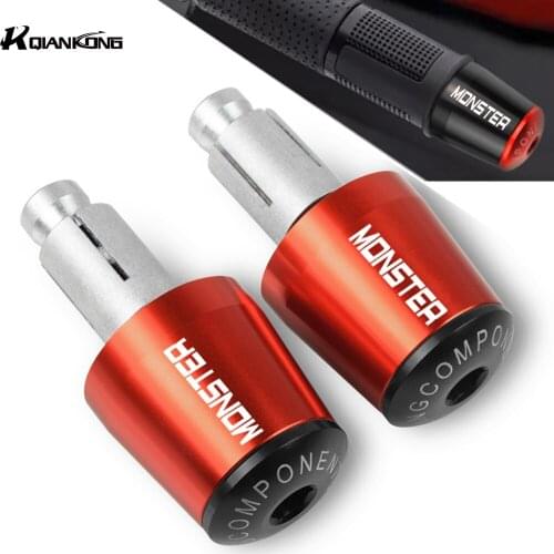 7/8mm CNC Motorcycle Handlebar Grips Handle Bar Cap End Plugs For Ducati M900 M 900 Monster 821 400 620 695 696 796 2007-2016