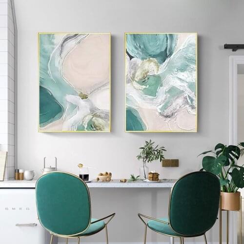 Abstract texture green wall art canvas painting poster home interior decoration haul for living room bedroom poster and print