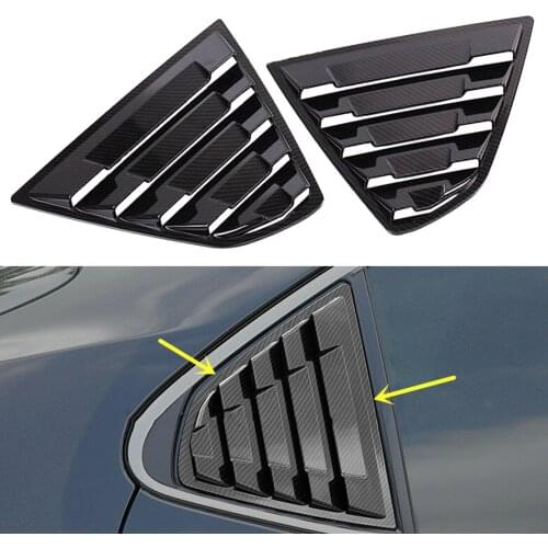 1 Pair Car Black Plastic Louver Cover Window Vent Trim Carbon Fiber Texture Fit for Toyota Camry 2018 2019 2020 2021