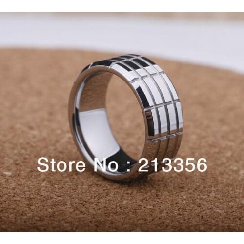 Free Shipping Buy Cheap Price Jewelry USA Brazil Russia HOT Selling 8MM Men&Womens Silver Grooved Classic Tungsten Wedding Ring