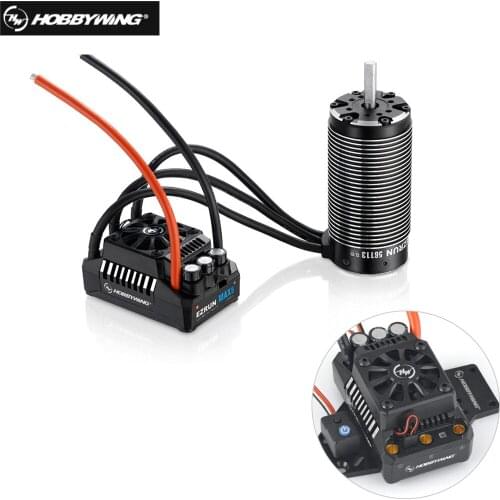 HobbyWing 56113SL 800KV sensorless brushless 4-pole motor with EzRun MAX5 V3 200A brushless waterproof ESC combo for 1/5 RC cars
