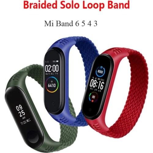Bracelet for Mi band 6 5 Strap Nylon Braided Solo Loop pulseira bracelet Miband6 Miband5 Wristband for xiaomi Mi band 4 3 strap