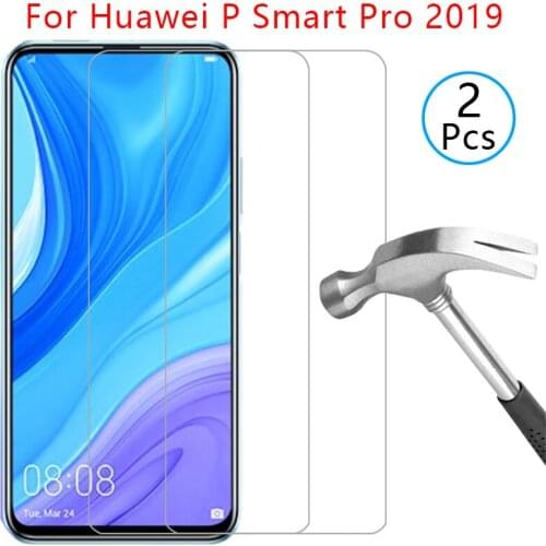 Case for huawei p smart pro 2019 cover tempered glass screen protector on psmart smar smat samrt protective phone coque global