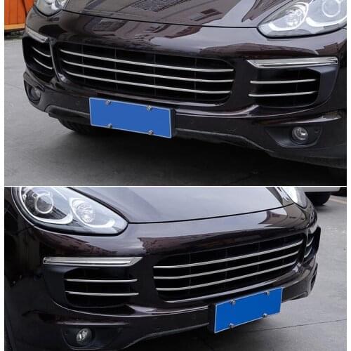 High quality 7PCS/1Set Stainless Steel Racing Grills decoration strip For Porsche Cayenne 2015-2020