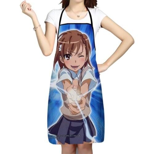 To Aru Kagaku No Railgun Pattern Oxford Fabric Apron For Men Women Bibs Home Cooking Baking Cleaning Aprons Kitchen Accessory