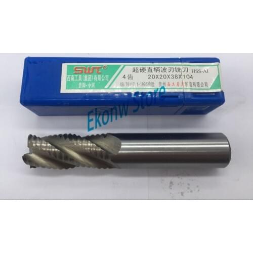 1PCS 4flute HSS-Al Dia 6/8/10/12/14/16/18/20/22/25/28/30/32mm end wave edge milling cutter Roughing cutter CNC high speed steel