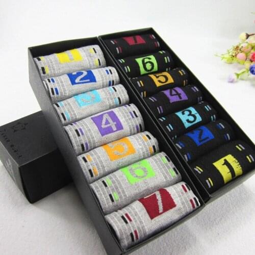 Personality couple socks 7 days a week 7 pairs of sale ladies socks boutique gift box seven days of good mood