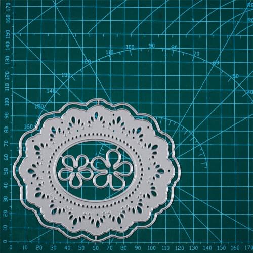 Circle Lace Flower Border Metal Cutting Dies For DIY Scrapbook Cutting Die Paper Cards Embossed Decorative Craft Die Cut New