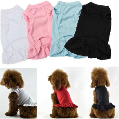 Summer Pet Dog Clothes Ruffle Vest Skirt For Small Dog Princess Dresses Pet Cat Clothing For Chihuahua Costume Pet Vest Shirt
