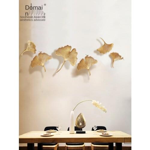 Ginkgo Leaf Wall Decoration New Chinese Style Living Room Wall Entrance Wall Decoration Dining Room Wall Pendant