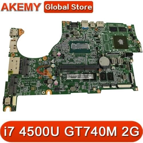 Akemy DAZRQMB18F0 for ACER V5-573G V5-473G V5-573 V5-573 ZQR Laptop Motherboard CPU i7 4500U GT740M 2G 4G RAM Test OK Mainboard