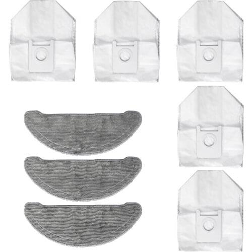 8Pcs Dust Bag Mop Cloth Cleaning Cloth for Roidmi EVE Plus Robot Vacuum Cleaner Replacement Accessories Parts