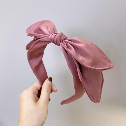 Lovely Style Hairband Solid Fabric Large Bow Headband for Girl Cute Candy Color Double Layer Bowknot Hair Band Headwear