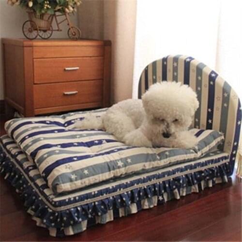 Washable 3 pieces small dog bed house set pet cat luxury Princess sofa Bed kennel for chihuahua (Pet bed + pillow + blanket)