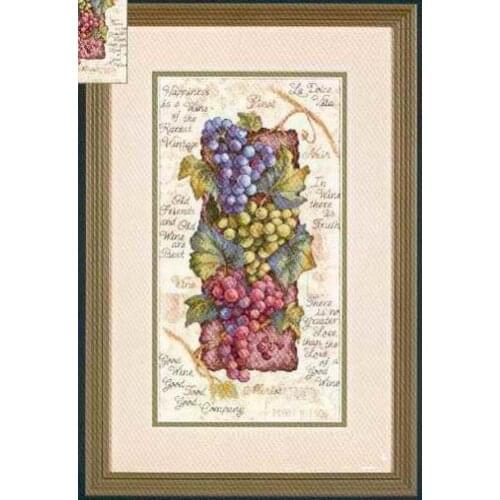 COTTON Top Quality Beautiful Lovely Counted Cross Stitch Kit Good Wine Grape Grapes Vine Plant Fruit dim 13711