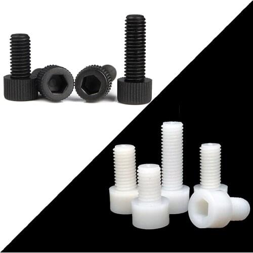 Nylon Hex Socket Head Cap Screw PA66 M3 M4 M5 M6 M8 M10 M12 White color DIN912