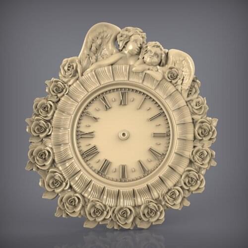 New Clock STL Model for CNC Router 3D Printer Artcam Aspire Bas Relief _88