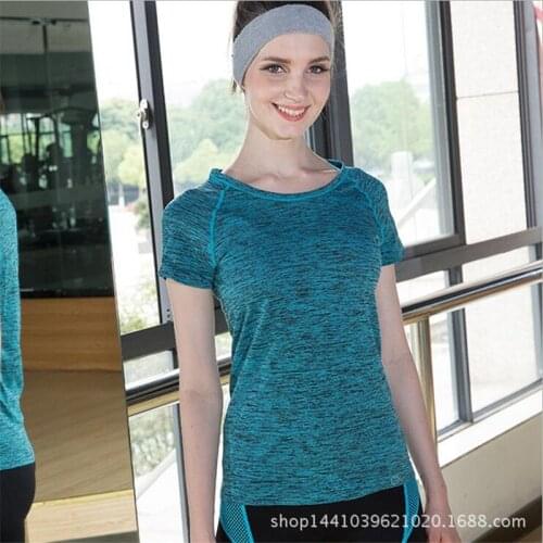 NEW Women Quick Dry Sport Yoga Shirt Short Sleeve Breathable Exercises Yoga Top Running T-Shirts For Gym Running Fitness Clothes