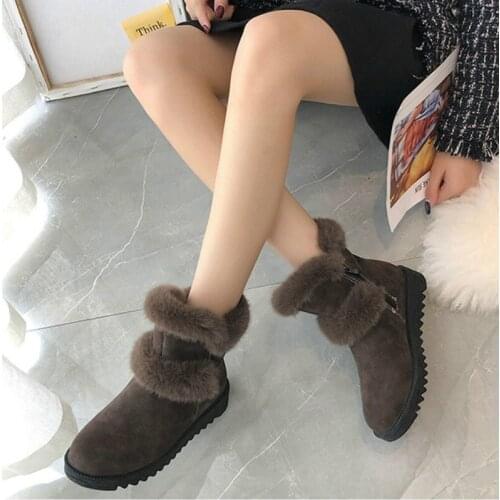 2019 New Winter Women Snow Boots Plush Warm Snow Boots Thicken Cotton Boots Zapatos De Mujer Botas Flat Warm Tenis Femini U11-15