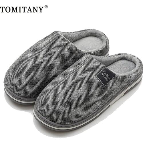 2021 New Indoor Men Slippers Winter Comfort Warm Slippers For Male Anti-skid Short Plush Home Soft Slippers Slip -On Women Shoes