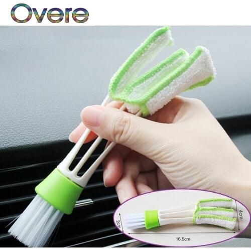 Overe 1Pc Car Double-head Cleaning Brush Tool For Kia Rio Ceed Sportage 2017 Cerato Sorento Mazda CX-7 6 Mini Cooper R56 F56
