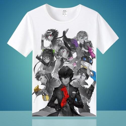 Persona 5 Cosplay T Shirt Akira Kurusu Morgana Ren Amamiya Cartoon Print Summer T-Shirt Anime Casual Top Tee tshirt Costume