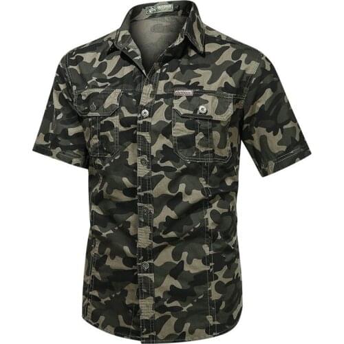 High Quality Printed Shirt Men Casual Camouflage Mens Shirts Cotton Loose Streetwear Summer Shirt for Men