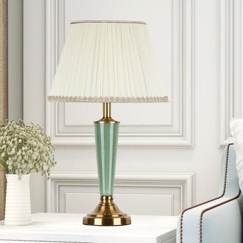 ORY Modern Bedside Table Desk Lamp Ceramic Light Green Luxury LED New Style Decoration For Living Room Bedroom Study Office