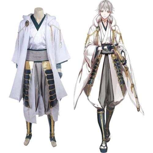 Touken Ranbu Online Cosplay Costume Tsurumaru Kuninaga Cosplay Full Set White Samurai Costume Halloween Christmas Customized