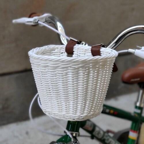 QHOE Bicycle Basket D-Shaped ChildrenS Vintage Rattan Bicycle Baskets Balance Baskets Mountain Adult Bike Scooter Basket