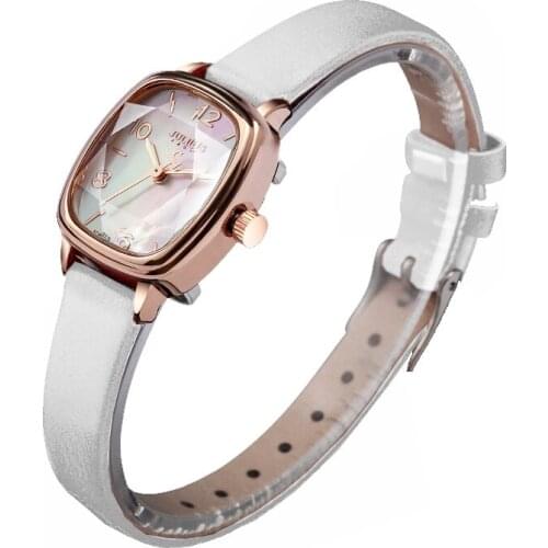 Star Cut Shell Julius Womens Watch Japan Quartz Hours Fine Fashion Dress Bracelet Leather Girl Birthday Gift 885