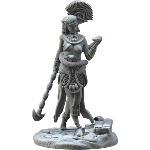1/ 24 75mm Resin Model Ancient Egypt Girl with Snake Figure Unpainted Colourless