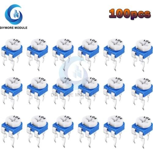 100PCS 1K 2K 2.2K 3K 5K 10K 20K 50K 100K 500K 1M Ohm RM065 100R 200R 500R RM-065 Variable Resistor Trimpot Trimmer Potentiometer