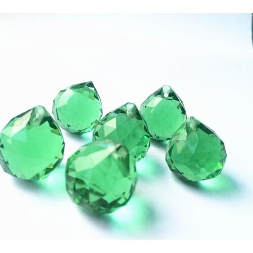 20mm Gold/Green/ Fuchsia Faceted Glass Crystal balls for Chandelier Parts, Lighting Balls Suncatcher Wedding Home Decoration