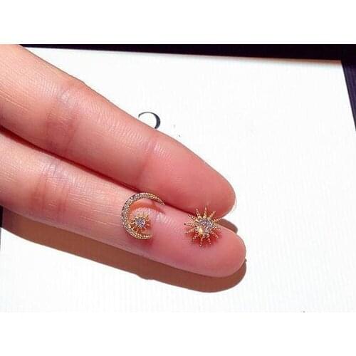 2020NEW Find Fashion Gorgeous Especial Moon And Star Earring With Zircon For Women Wedding Engagement Birthday Gift For ladies