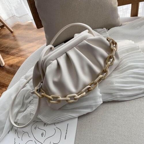 2020 Small Crossbody Bag Travel Chain Handbags and Purses Candy Color PU Leather Shoulder Simple Bags For Women S2386