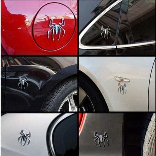 3D personality car decoration sticker universal metal spider shape symbol chrome car truck motor decal sticker