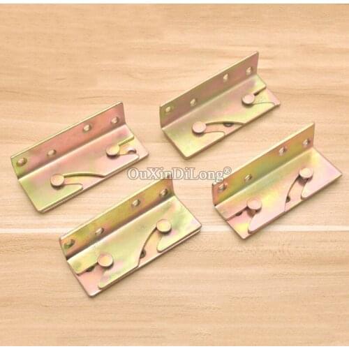 NEW 4PCS Thicker Furniture Connecting Buckles Bed Rail Insert Hook Plate Brackets Hidden Bed Buckle Latches Fastening Parts