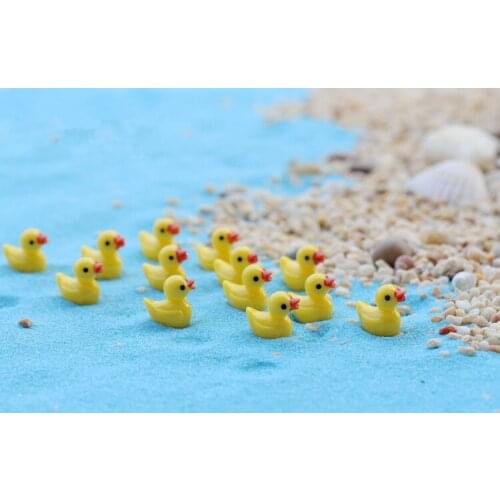 50pcs/lot Resin Cabochon Yellow Duck DIY Decoration Crafts Making Fairy Garden Miniatures Terrarium Figurines KS 012