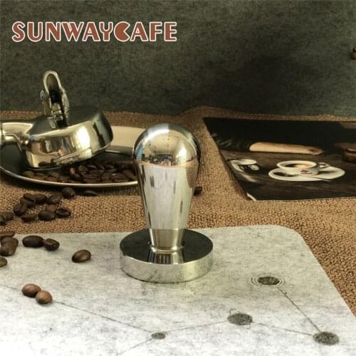 51mm Coffee Tamper 304 Stainless Steel Coffee Powder Hammer Handle Flat Base Espresso Coffee Accessories For Barista Tools