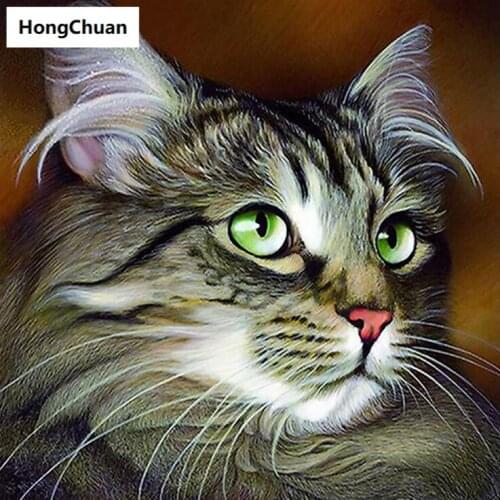 Christmas New Year Cat 5D DIY Square/Round Diamond Painting Cross Stitch Home Decoration Gift Mosaic Diamond Embroidery